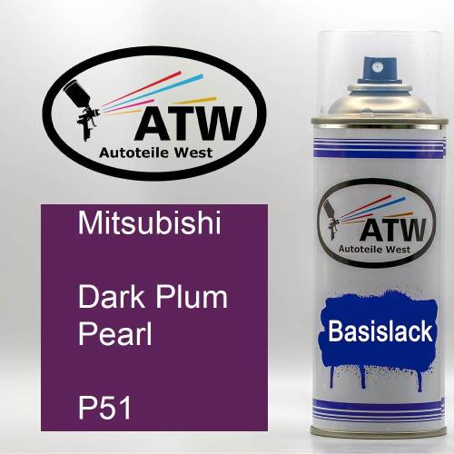 Mitsubishi, Dark Plum Pearl, P51: 400ml Sprühdose, von ATW Autoteile West.